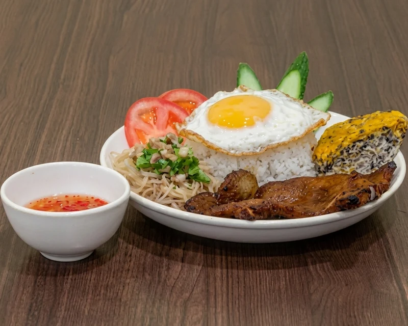 Com tam Vietnamese broken rice plate at Grandma&rsquo;s Kitchen on Dewdney Avenue East, Regina